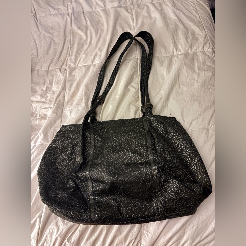 Chic Black Patterned Tote/Baby Bag